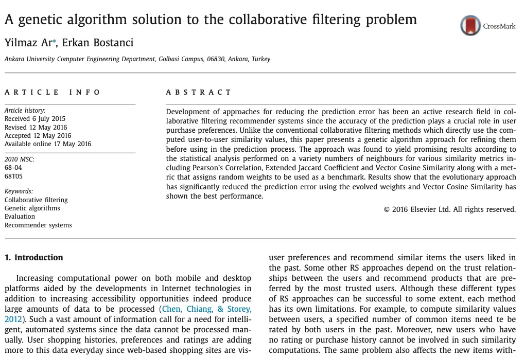 Cover image for A Hybrid GA–TLBO Optimization Framework for Collaborative Filtering with a Novel Gravitational Similarity Metric